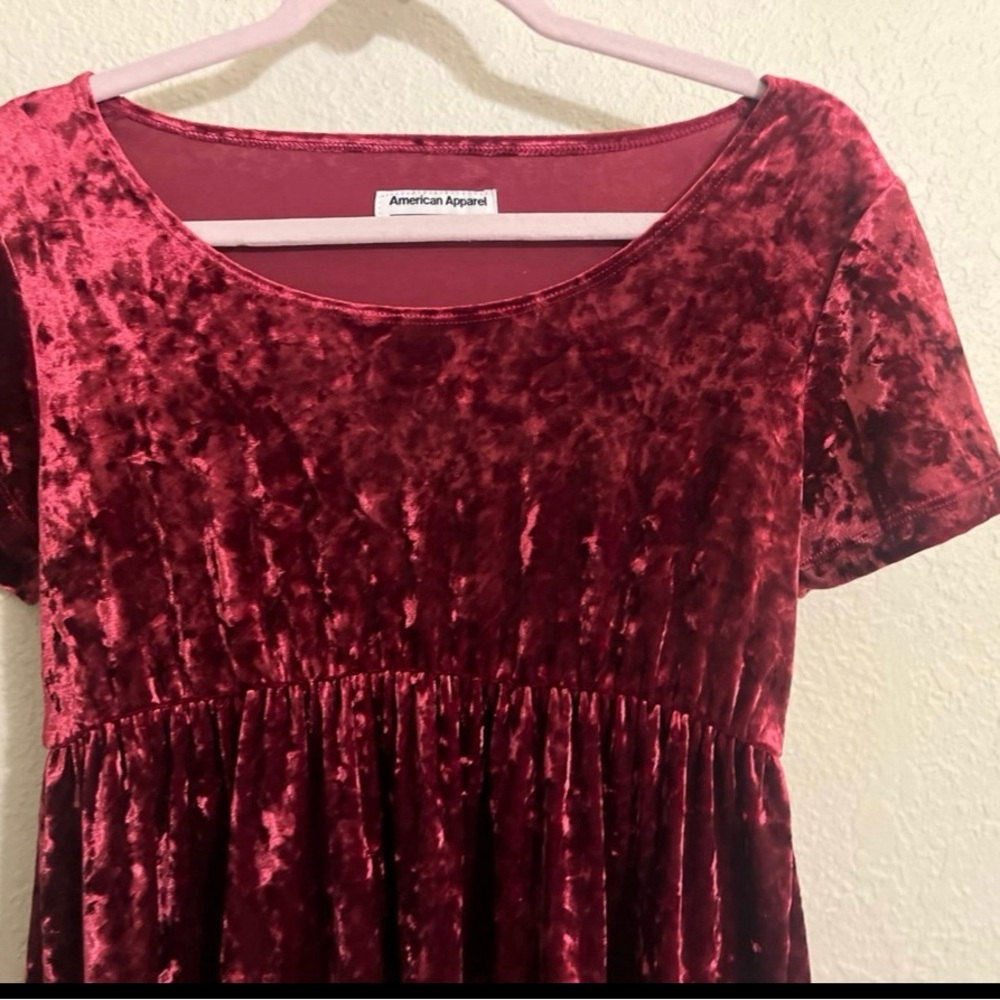 American Apparel Red Velvet Dress